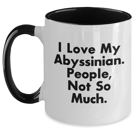 Abyssinian Cat Lovers Funny Quote Two Tone Coffee Mug Gifts from Men to Friends for Father's Day