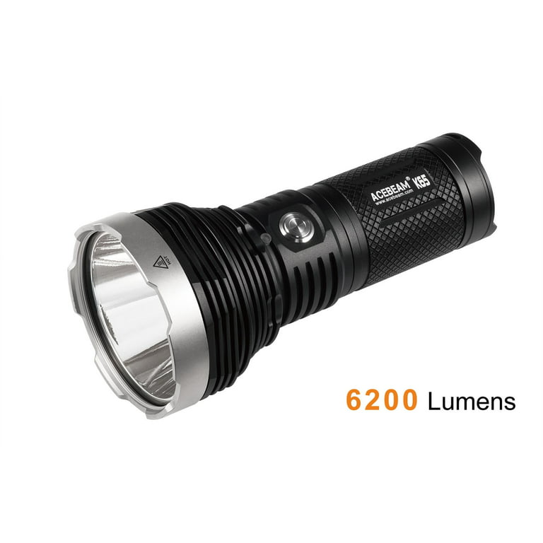 Acebeam K65 XHP70.2 LED De-Domed Flashlights - 6200 Lumen, 1014 meter throw distance - Walmart.com
