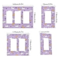 thumbnail image 2 of Yayeee Rocker Switch Wall Plate 1-Gang 4.6"x2.9" Home Decorative Outlet Cover, Purple Cartoon Rabbit Pattern, 2 of 6