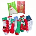 thumbnail image 1 of 2 Pairs Christmas Women Socks Cartoon Cute Crew Socks Holiday Socks with Box, 1 of 10