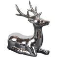 thumbnail image 1 of Ceramic Resting Deer Tabletop Decor - Silver, Medium, 1 of 2