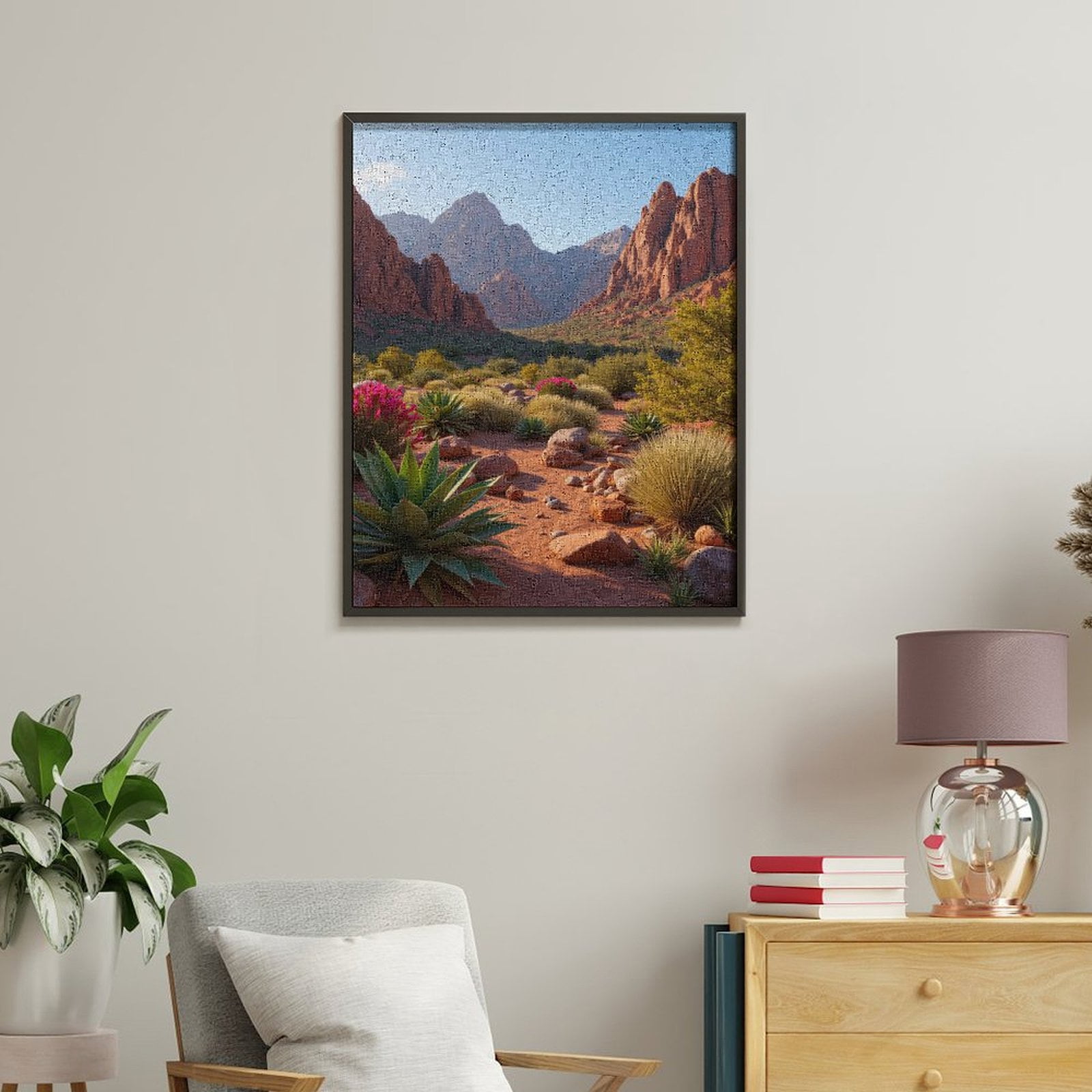 Paint by Numbers Kit for Adults, Desert Landscape Red Rock Scenery Paint by Numbers, Easy Paint by Numbers Kit for Adults Beginner, DIY Adult Paint by Number Kits on Canvas, 12x16in Home Decor