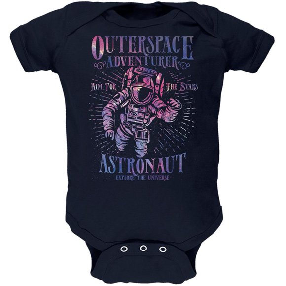 Outer Space Adventurer Astronaut Aim For The Stars Soft Baby One Piece