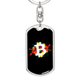 thumbnail image 5 of B Bitcoin Crypto Stainless Steel or 18k Gold Premium Swivel Dog Tag Keychain, 5 of 16