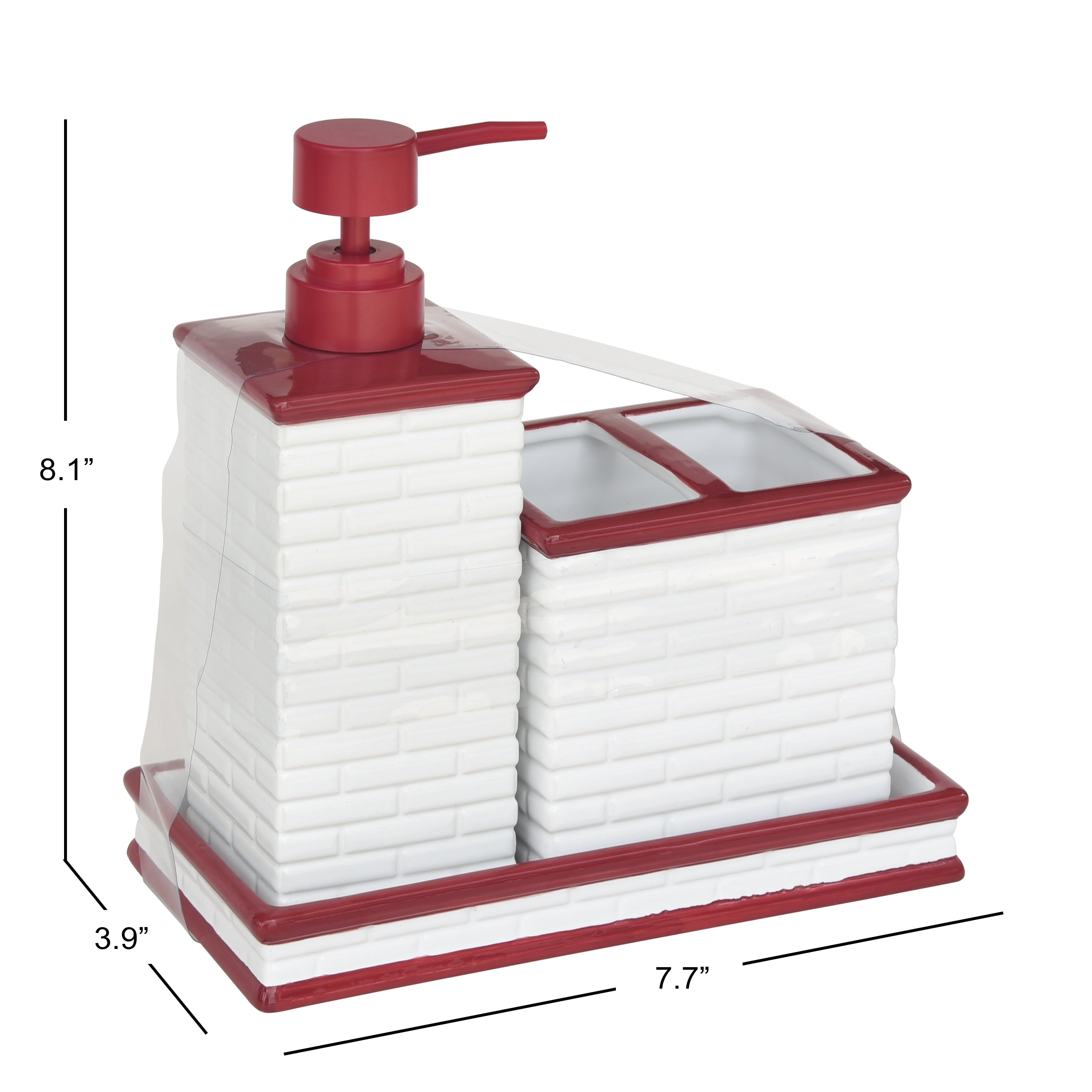 Ceramic 3 Pc Holiday Bath Accessory Organizer