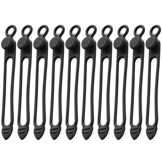 10 bridas reutilizables de silicona para cables, organizadores de cables de escritorio.