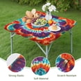 thumbnail image 4 of Colorful Tie Dye Pattern Square Fitted Tablecloth with Elastic Edge,Square Table Cover,Washable Elastic Table Cover for Home Kitchen Party Decor 34"x34", 4 of 6