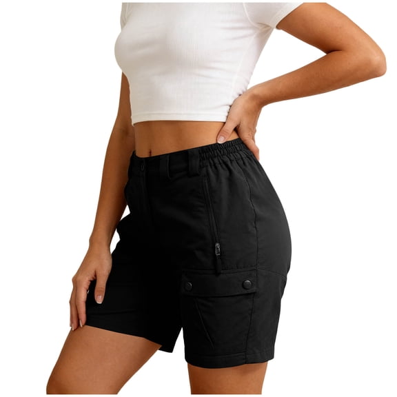 Summer Shorts for Women Casual Elastic High Waisted Comfy Lightweight Beach Shorts for Travel & Vacation