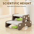 thumbnail image 6 of UNICOO® Children's 2-Tier Stackable Step Stool, Toddler Learning Stool with Non-Slip Foot Pads for Children's Bathroom, Bedroom, Kitchen (Brown), 6 of 7