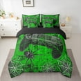 thumbnail image 2 of jejeloiu Game Bedding Comforter Set 7-Piece,Green Gamepad Controller King Bedding Sets,Wild Spider Webs Bed Sheets For Boy,Microfiber Room Decor Reversible, 2 of 8