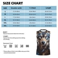 thumbnail image 5 of Lsque Vintage Blue Floral Wolf Print Men's Cotton Blend Sleeveless Muscle Shirts (S-3XL)- Moisture Wicking, Odor Protection, UPF 30+,X-Large, 5 of 8