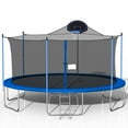 thumbnail image 3 of Leuco 16FT Trampoline with Safety Enclosure Net, Outdoor Trampoline with Basketball Hoop, Heavy Duty Jumping Mat and Spring Cover Padding for Kids and Adults,Double Side Color, 3 of 9