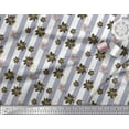 thumbnail image 3 of Soimoi Grey Heavy Canvas Fabric Stripe & Clematis Floral Print Fabric by the Yard 58 Inch Wide, 3 of 3