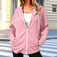 thumbnail image 6 of Bosfbaoi Zip Up Hoodies for Women Contrast Zipper Drawstring Hood Long Sleeve Womens Jacket Loose Casual Sweatshirt with Side Pockets, 6 of 7