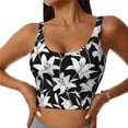 thumbnail image 2 of Lsque Lilies Flowers Printed Women'S Sports Bra, Compression, Moisture Wicking, High-Impact Sports Bra For Women,Supportive sports bra-Medium, 2 of 9