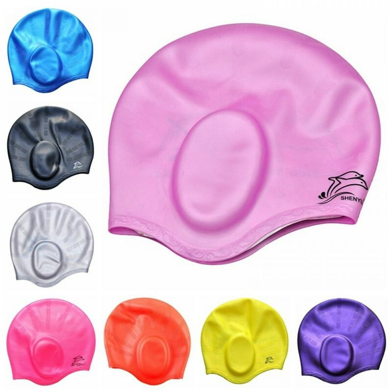 Swimming Cap Diving Hat Men Women Long Hair Waterproof Swim Pool Cap Ear  Protect