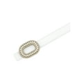 thumbnail image 2 of INSPIRE CHIC Women's Faux Leather Thin Belt Ladies Belt with Pearl Rhinestone Buckle for Jeans Pants 103x1.8cm/40.6x0.7" White, 2 of 6