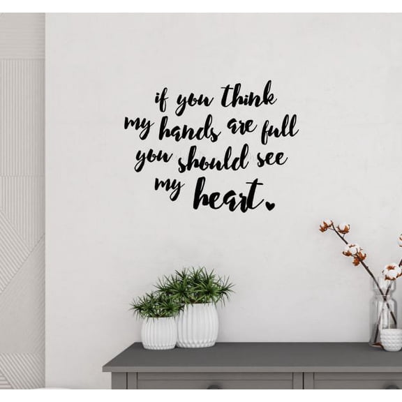 Full Hands See My Full Heart Family Wall Decor Stickers Art Decals 23x18-inch Black