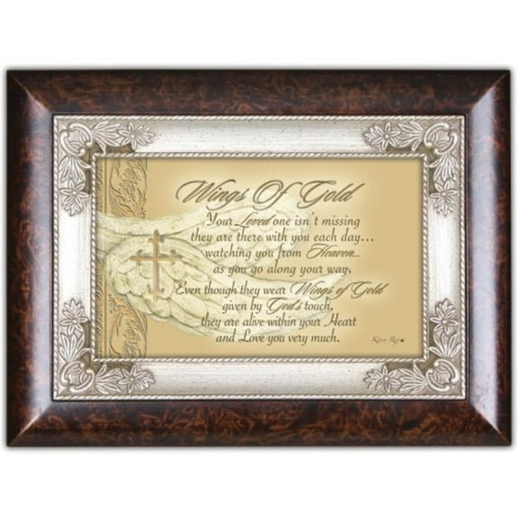 Cottage Garden Italian Inspired Inspirational Music Box - Wings Of Gold Plays Amazing Grace