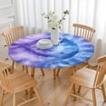 thumbnail image 3 of Purple Blue Tie Dye Pattern Round Fitted Tablecloth with Elastic Edge,Dining Table Cover Waterproof,Outdoor Round Tablecloth for Camping,Dining,Indoor and Outdoor, 3 of 7
