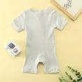 thumbnail image 6 of Bearichfupo Infant Babys Girls Boys Summer Newborn Casual Solid Color Jumpsuit Knitted Ribbed Pattern Rompers,Sizes 18-24 Months, 6 of 6