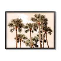 Summer Palm Trees Sky Landscape Photograph Black Framed Art Print Wall Art