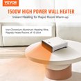 thumbnail image 2 of VEVOR Radiateur Mural Électrique 1500W, Petits Radiateurs d'Espace avec Réglage du Bouton, Tip-Over & Surchauffe & IPX24 Protection de Sécurité Imperméable, Montage Mural/tablette pour Usage Intérieur, Vis Fixes Incluses, Blanc, 2 of 9