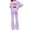 Purple, variant on Ruyang Girls 2 Piece Clothes Crew Neck Cherry Print Blouse T-Shirt and Flared Pants Sets Toddlers Active Sportswear Outfits