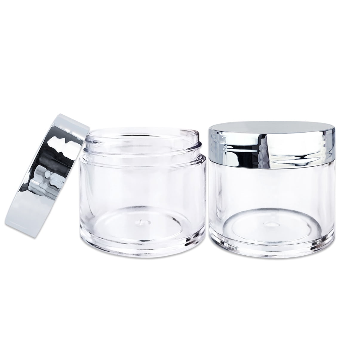 1oz/30g/30ml High Quality Acrylic Leak Proof Clear Container Jars with Silver Lids 30pcs