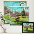 thumbnail image 4 of Designart 'Two Distant Trees In A Vibrant Green Landscape' Traditional Framed Canvas Wall Art Print, 4 of 5