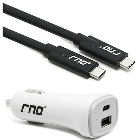 RND Fast Charging USB Type-C (USB-C) 6ft Cable and Car Charger compatible with Google (Pixel/Pixel XL), HTC 10, LG (G5, G6, V20), and more (Best Car Charger For Htc 10)