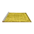 thumbnail image 2 of Ahgly Company Machine Washable Indoor Square Abstract Yellow Contemporary Area Rugs, 5' Square, 2 of 4