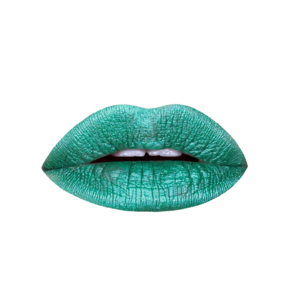 Aromi Metallic Liquid Lipstick for Women | Jade Green Lip Color with Shimmery Finish, Long-lasting (Mermaid Tail)