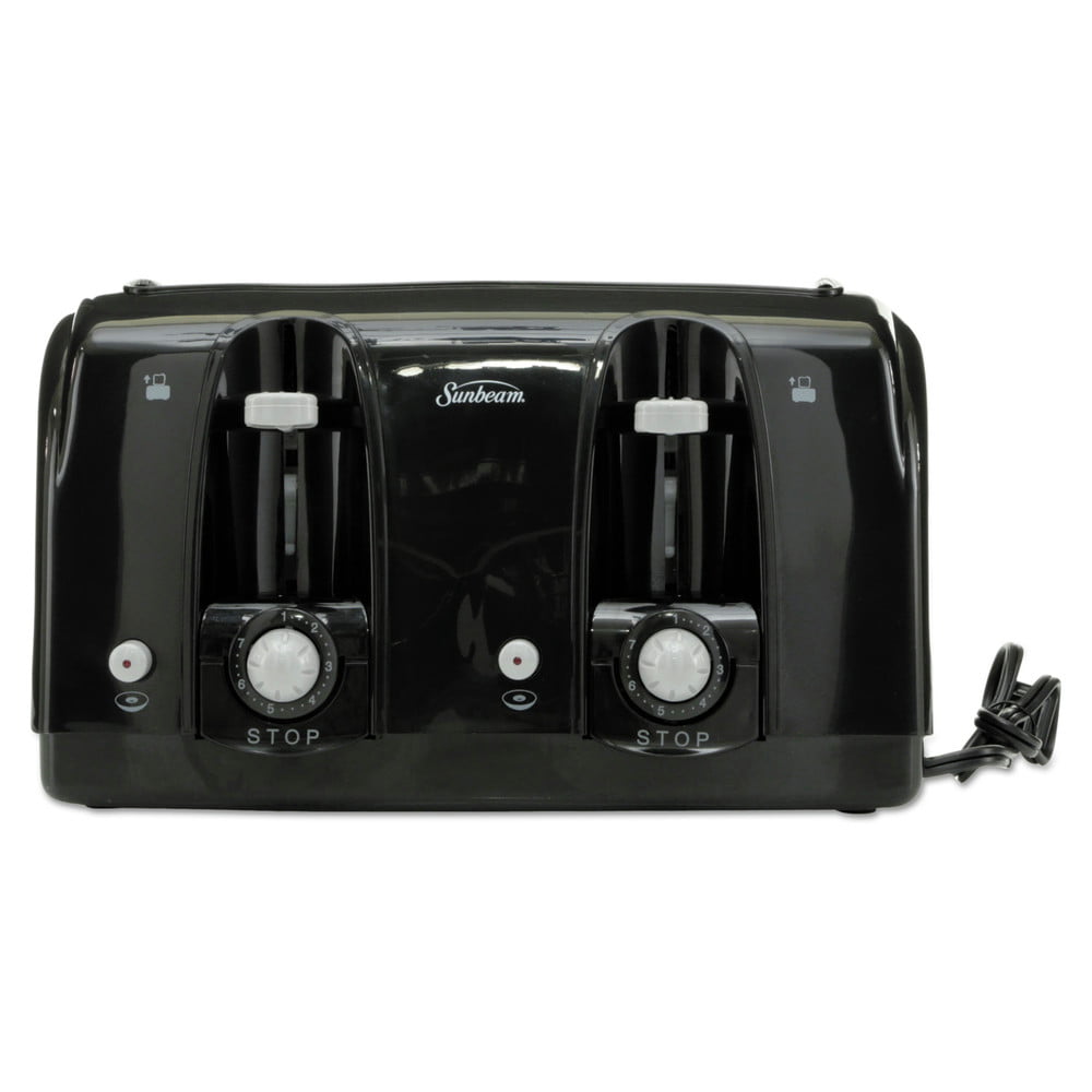 003911-100-000 Black Sunbeam Wide Slot 4-Slice Toaster 2 Pack 