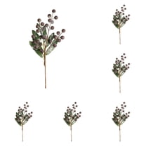 6pcs Artificial Christmas Picks with Berries,Holiday Greenery Stems for Floral Arrangements,DIY Crafts,Christmas Tree Decorations,Winter Centerpieces and Home Holiday Decor, Pine Branches