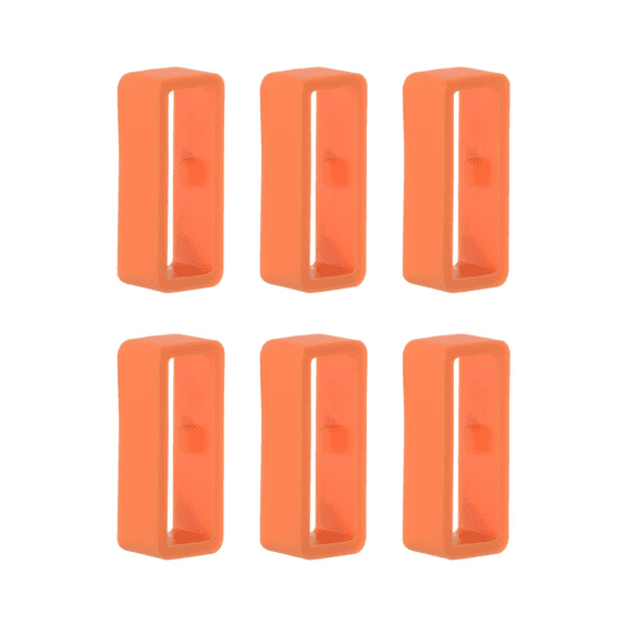 6PCS Silicone Watch Strap Keeper Rings 24mm - Universal Rubber Band Loop Holder for Smartwatch and Sport Bands, Fixed Bracelet Ring with Notch for Secure Fit