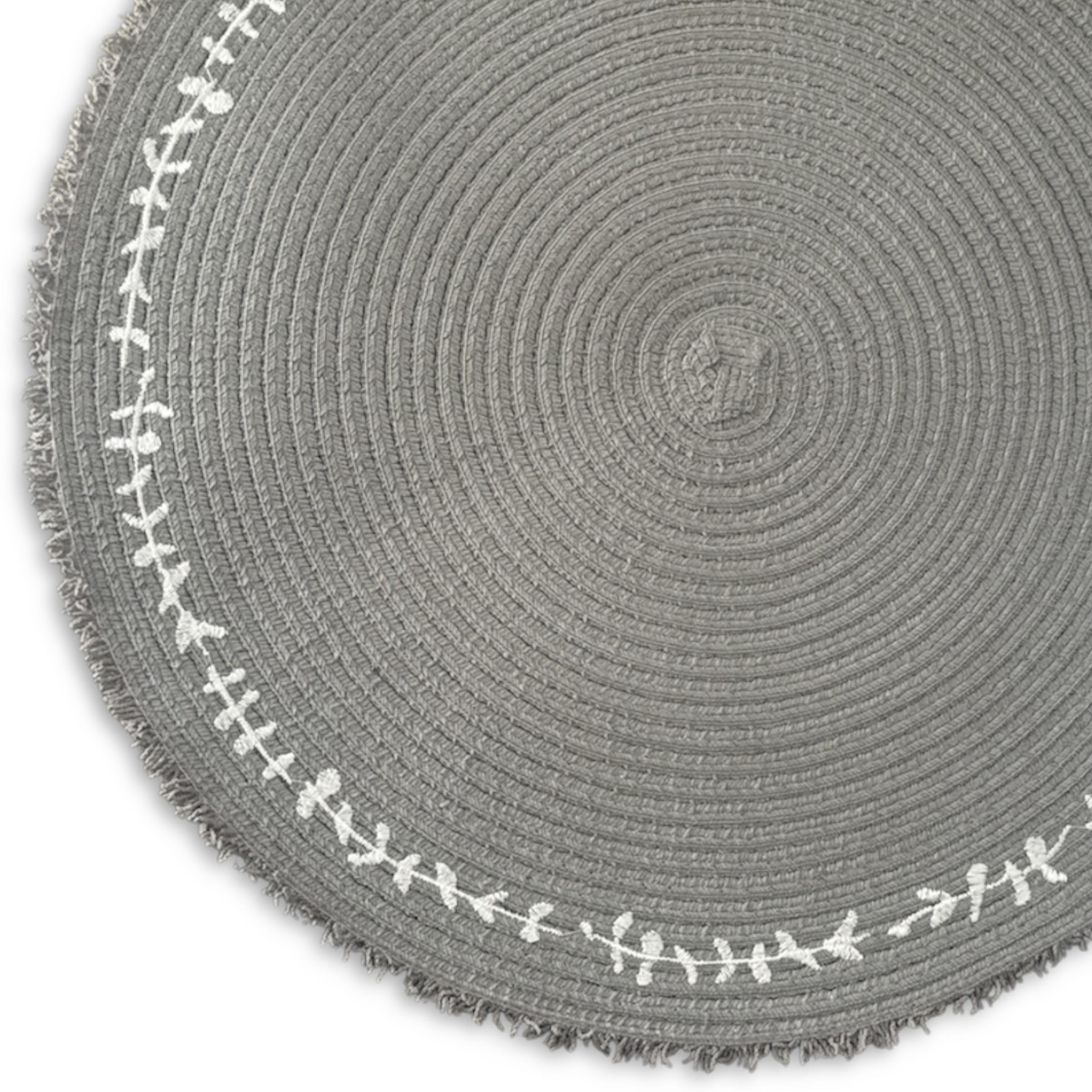 Dainty Home Set of 4 Placemats | Elegant and Durable | 15x15 in Round Woven Non-Slip Washable Place Mats | Tear-Resistant Heat | Resistant Placemats