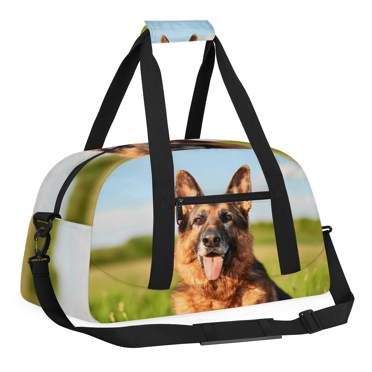 Herdesigns German Shepherd Dog Sports Duffle Bag for Women & Men, Gym Bag Dance Bag Overnight Bag Carry On Weekender Travel Bag