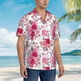 thumbnail image 5 of Goofa Peonies And Roses Hawaiian Shirt for Men, Unisex Summer Beach Casual Short Sleeve Button Down Shirts,Aloha Tropical Floral print shirt-Large, 5 of 9
