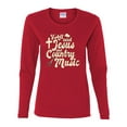 thumbnail image 2 of Wild Bobby, Y'all Need Jesus & Country Music, Pop Culture, Women Graphic Long Sleeve Tee, Red, Small, 2 of 4