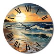 thumbnail image 2 of Designart "Shimmering Sands by the Beach II" Nautical & Beach Oversized Wall Clock, 2 of 6