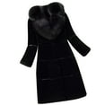 thumbnail image 2 of Hvyesh Women Winter Long Jacket Dressy Faux Fur Overcoat Plus Size Winter Furry Coat Outerwear with Pockets, 2 of 4
