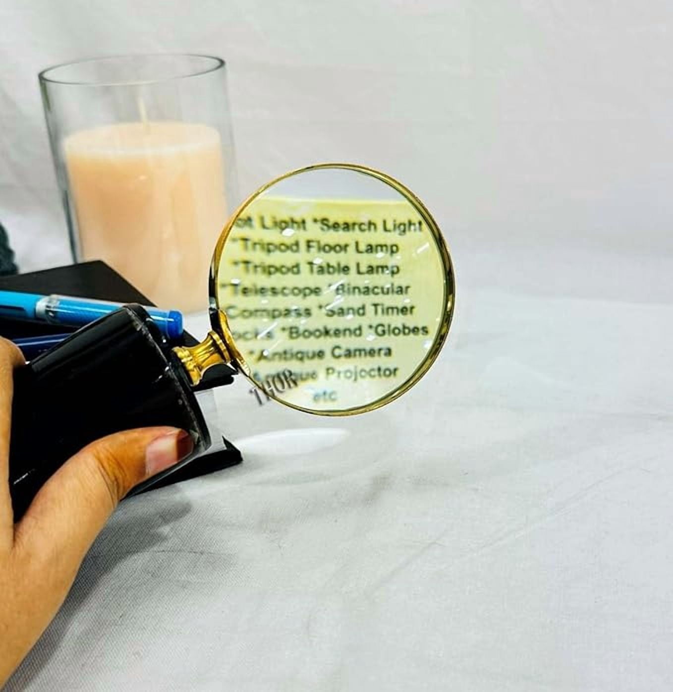 Horn Magnifying Glass - Brass Unique Vikings Look for Reading, Collectibles, and Decor