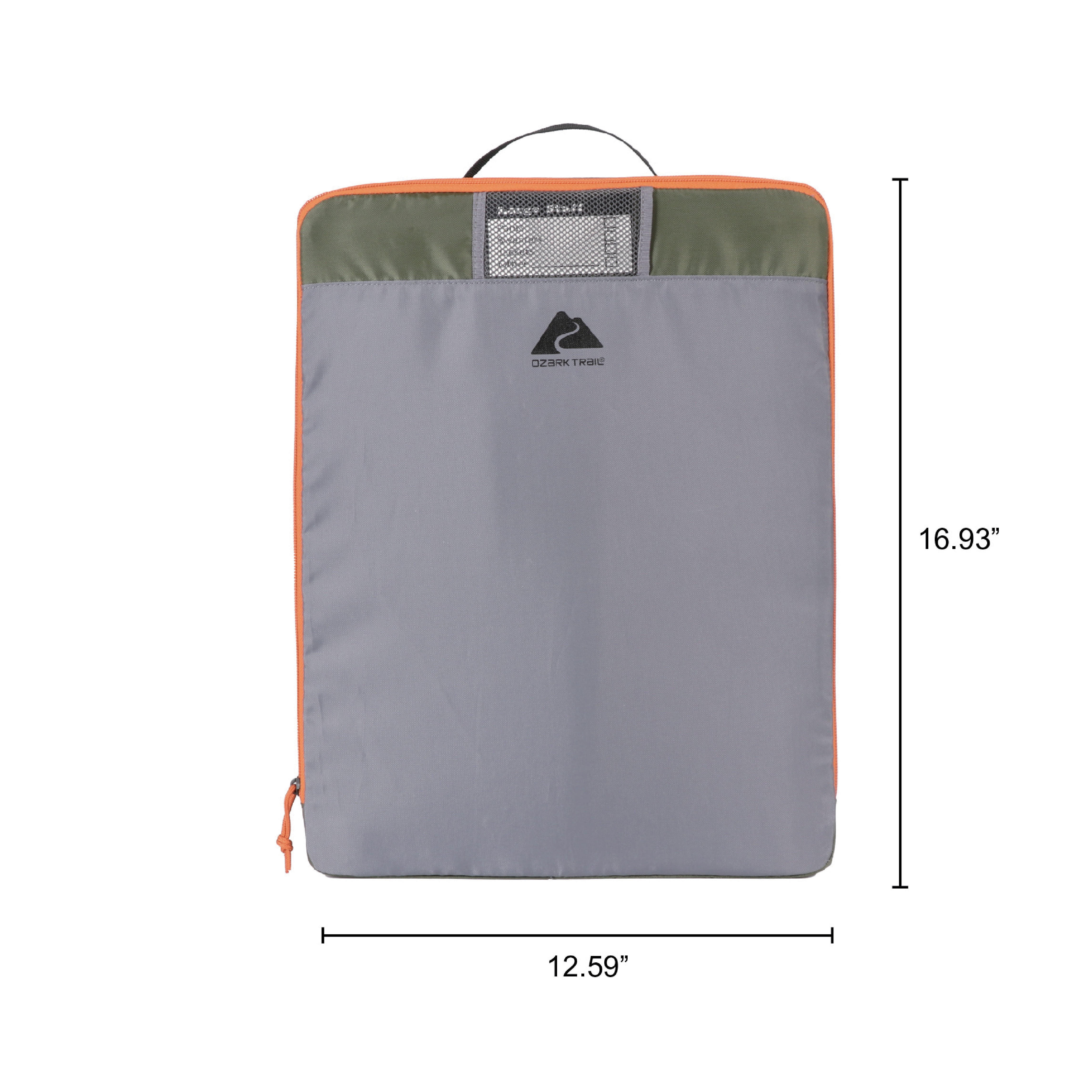 Ozark Trail Set of 3 Non-structured Polyester Camping Organizer Cubes, Various Sizes, Orange, Grey, & Green