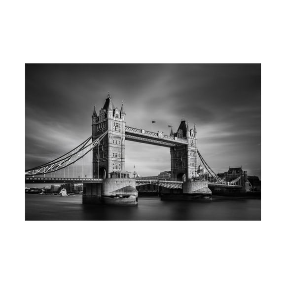 Canvas Wall Art - Nader El Assy 'Iconic Tower Bridge' Wall Art for Living Room, Bedroom, or Office Décor by Trademark Fine Art - 19 x 12 Inches