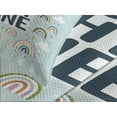 thumbnail image 4 of Ambesonne Scandinavian Rainbow Quilted Bedspread Set 3 Pcs, Happy Phrase, Queen Size, Pale Blue Multicolor, 4 of 4