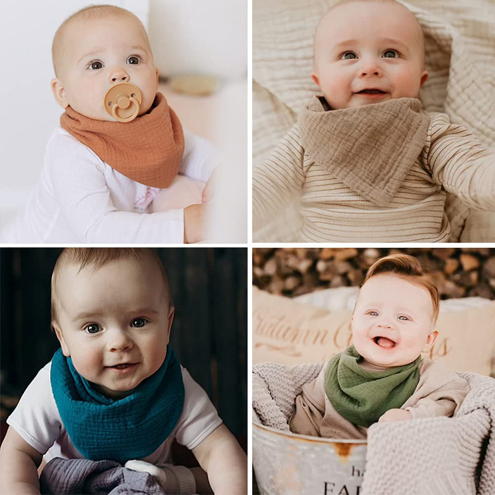 Set 8 Baby Bibs Unisex Bandana Drool for Drooling & Teething Boys Girls Toddlers 