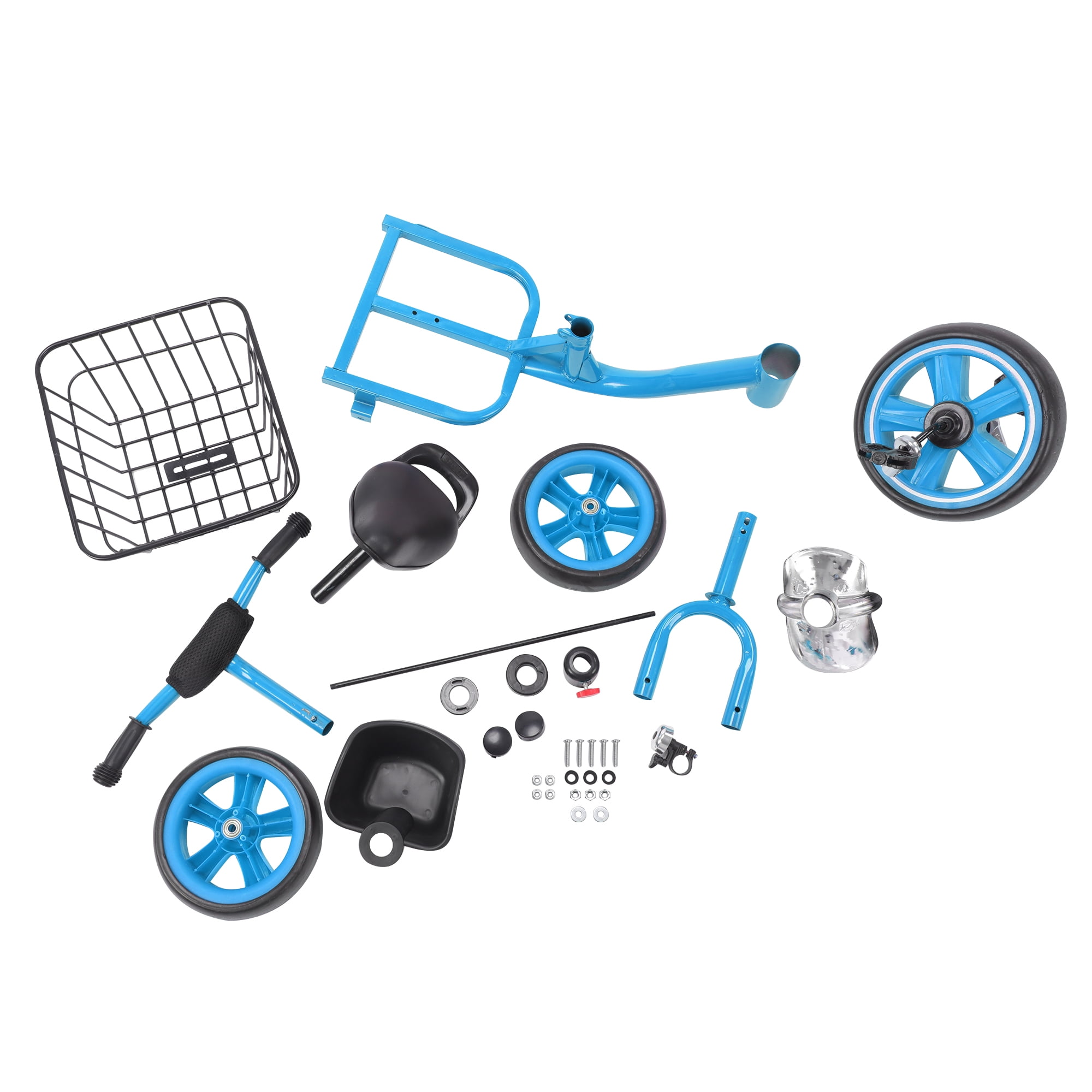 3-Wheel Trike Bicycle for Toddlers, Kids Pedal Tricycle Stroller with Basket, Folding Trike Bike