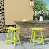 GARDEN 24" Inches Adirondack Plastic Outdoor Bar Stools (Set of 2), Lime