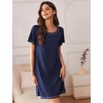 thumbnail image 2 of Ekouaer Nightgowns for Women 2 Pack Night Gowns Short Sleeve Sleepshirts Pullover Nightshirts Soft Sleepwear, 2 of 6